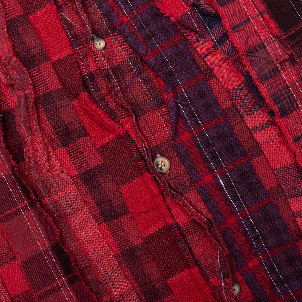 Over Dyed Ribbon Wide Shirt Red