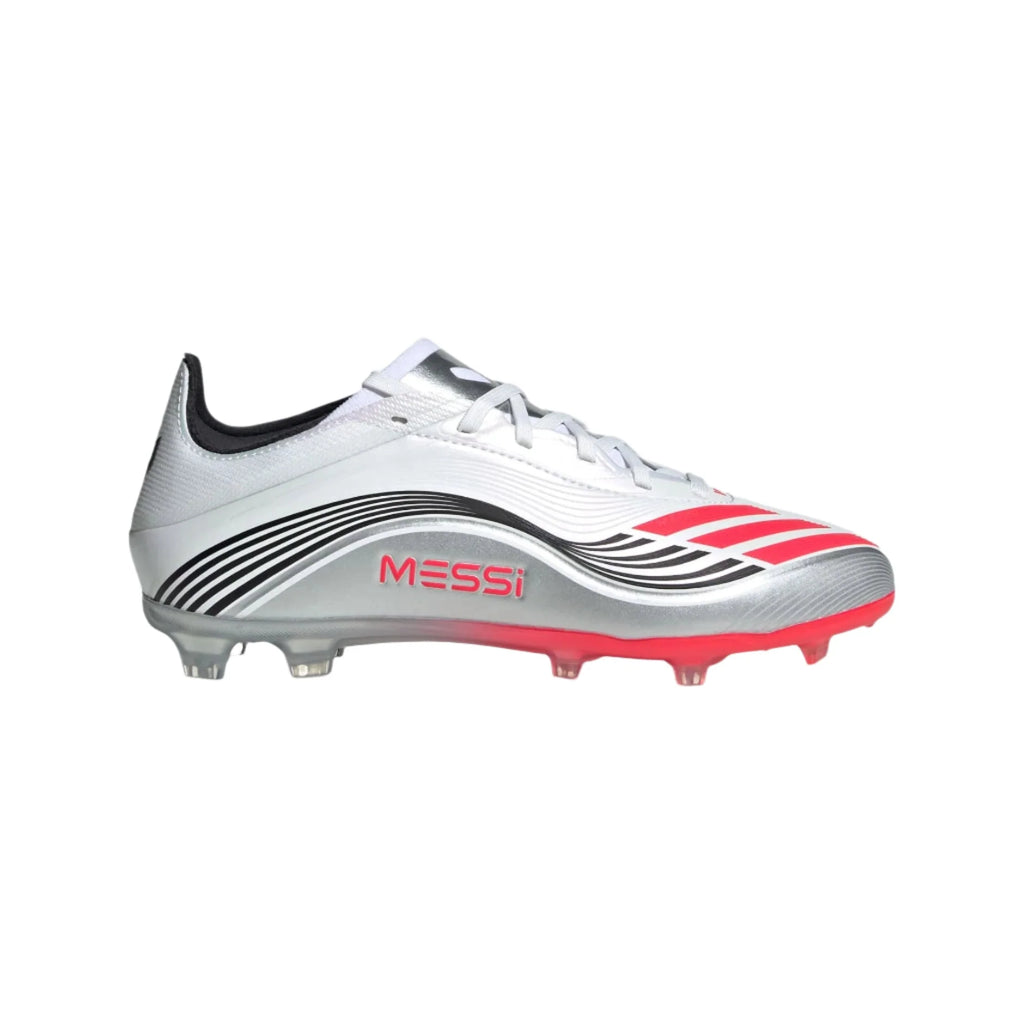 adidas F50 Messi Elite Firm Ground Soccer Cleats Youth White Red Silver