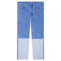 Wide Leg Blue Jeans With High Turn Up Cobalt