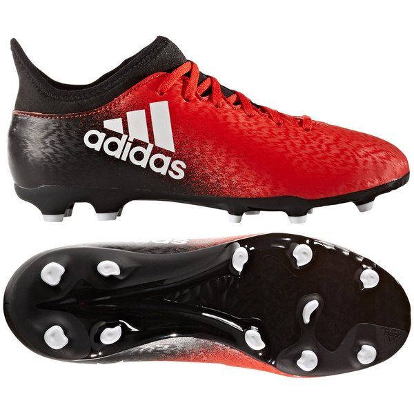 adidas Kids X 163 FG AG J Firm Ground Soccer Cleats Red Black White