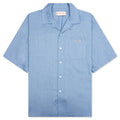 Blue Denim Short Sleeve Shirt with Trunakaroo Plaque Iris Blue