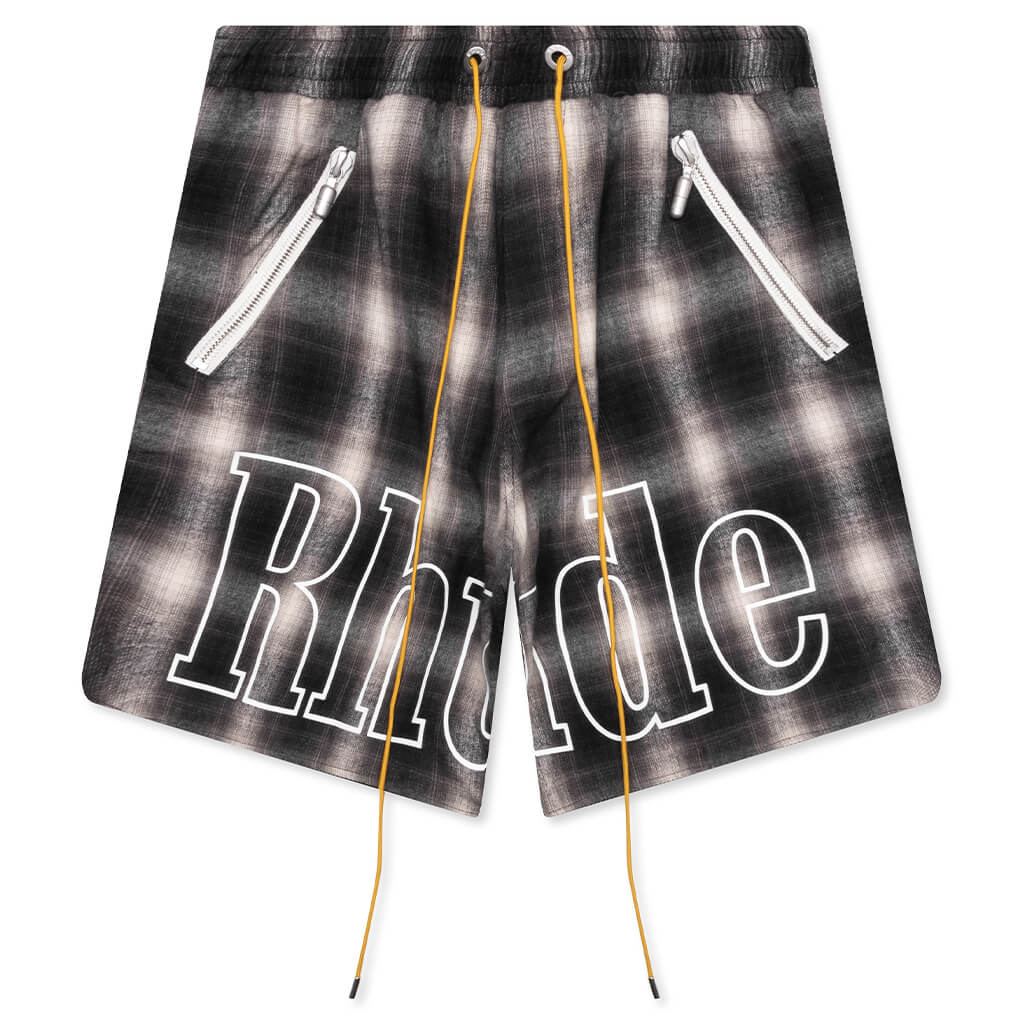 Plaid Logo Short Black Grey