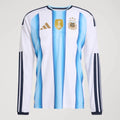 adidas Argentina Home Authentic Long Sleeve Mens Soccer Jersey 26 White Blue