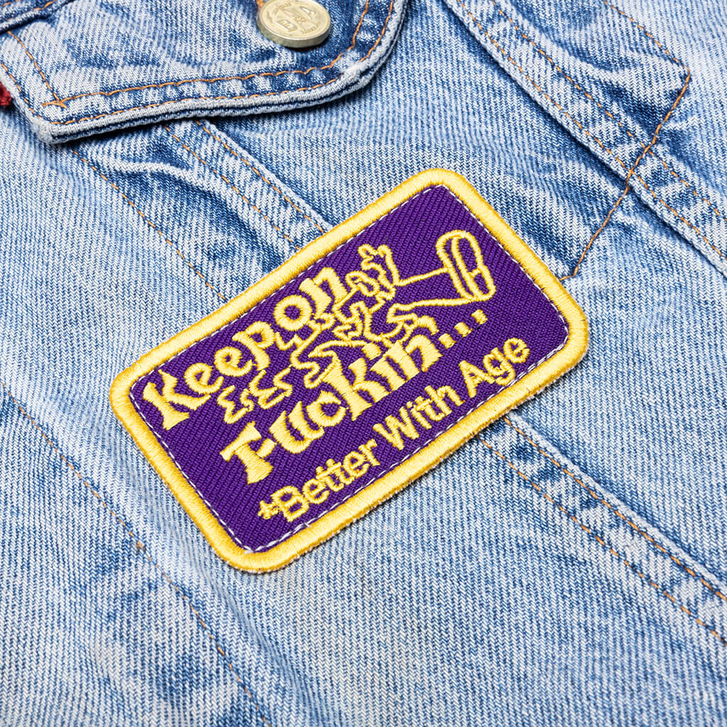 Charlatan Reversible Denim Baseball Jacket Indigo