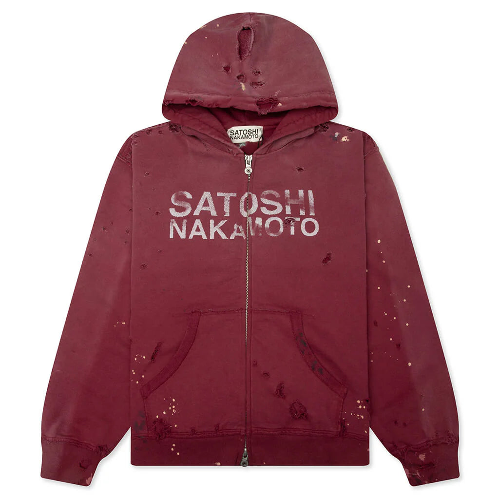 Luke Fleece Hoodie Burgundy