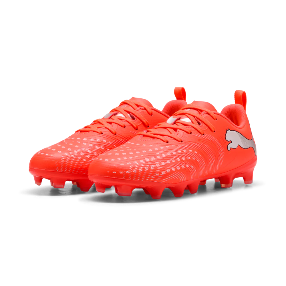 PUMA Future 9 Play FG AG Firm Multi Ground Youth Soccer Cleats Red White Black