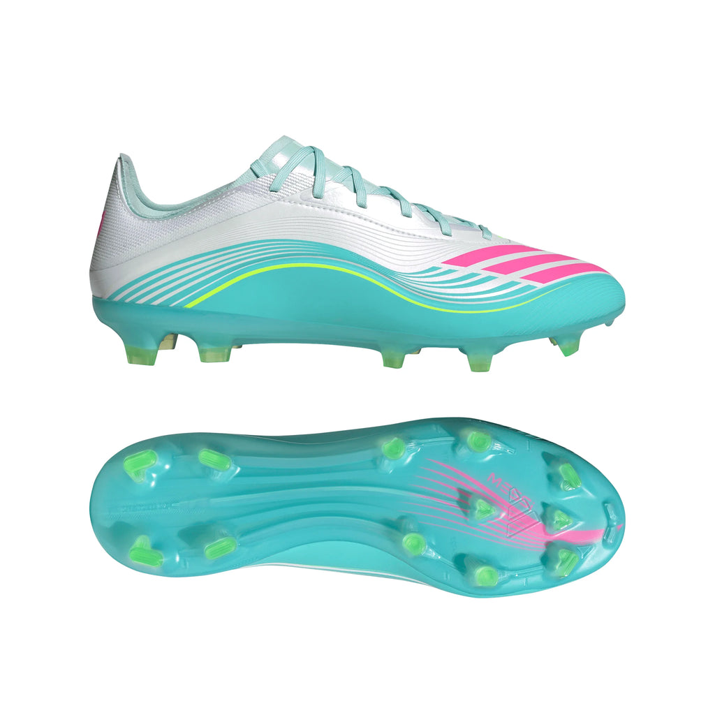adidas F50 Messi Pro FG Firm Ground Mens Soccer Cleats White Pink Aqua