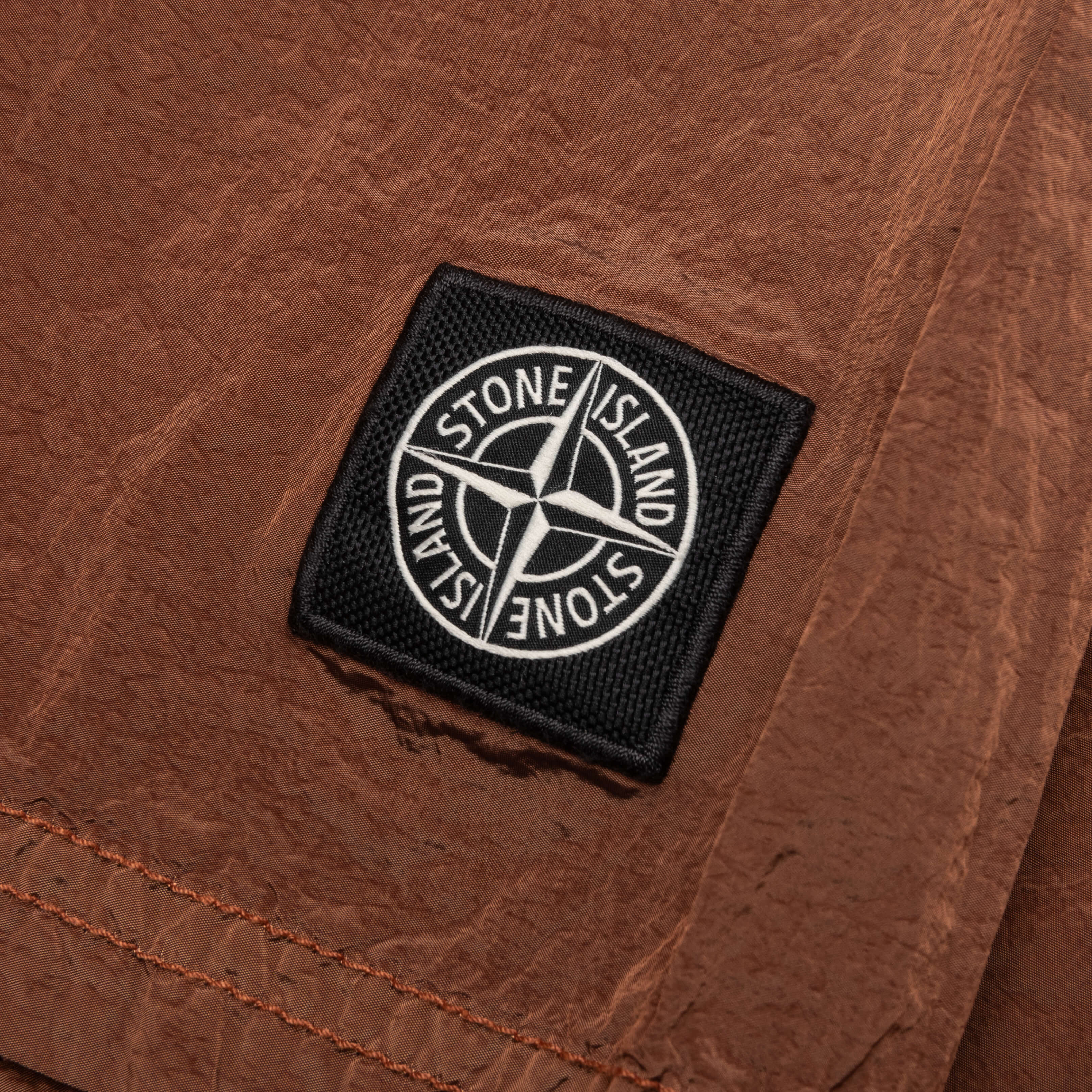 Nylon Metal Regular Fit Shorts Rust