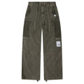 Cotton Satin Cargo Trousers Dark Green
