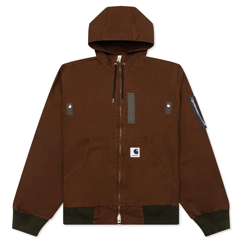 Sacai x Carhartt WIP Washed Duck Hooded Blouson Dark Beige