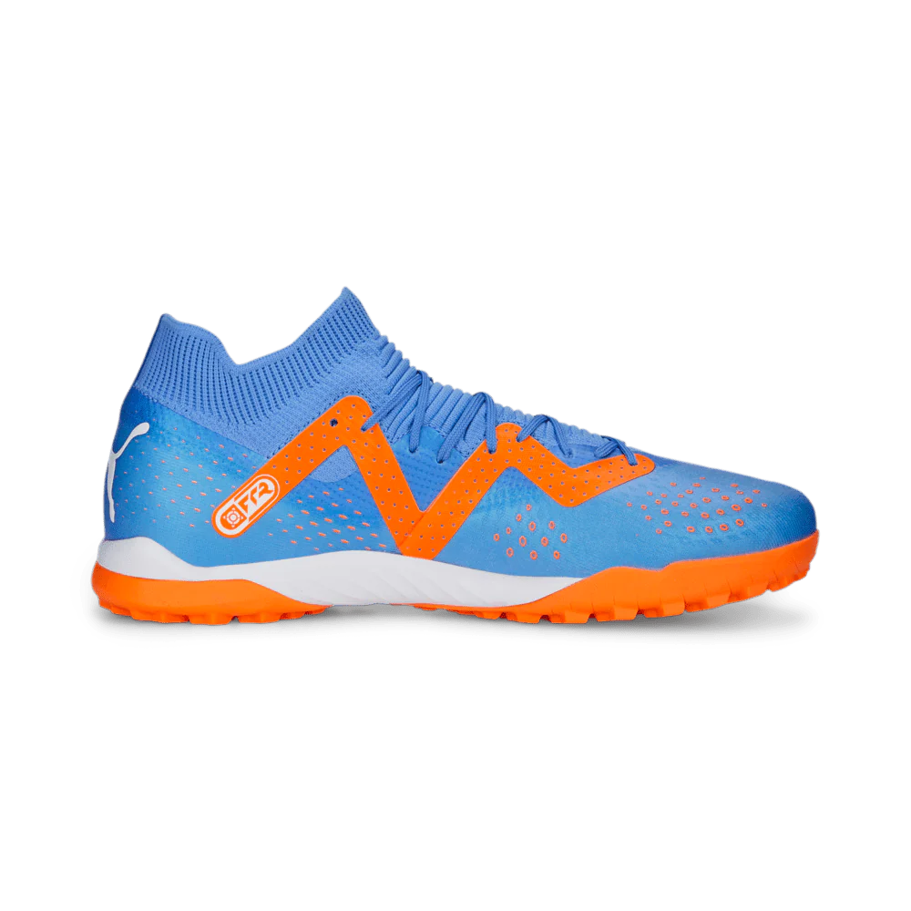 PUMA Future Match TT Turf Mens Soccer Cleats Blue Glimmer White Ultra Orange