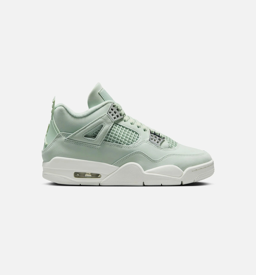 Air Jordan 4 Retro Abundance Womens Lifestyle Shoe Seafoam Sail Metalic Silver