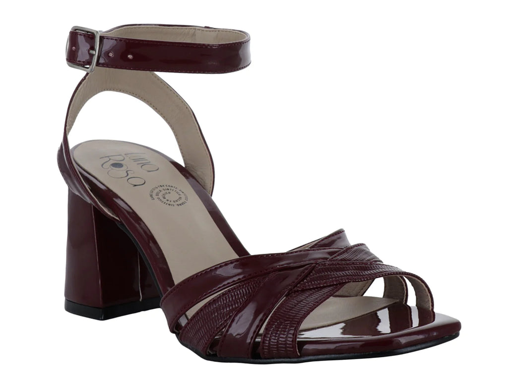 Zapatillas Luna Rosa Charol Color Vino para Mujer