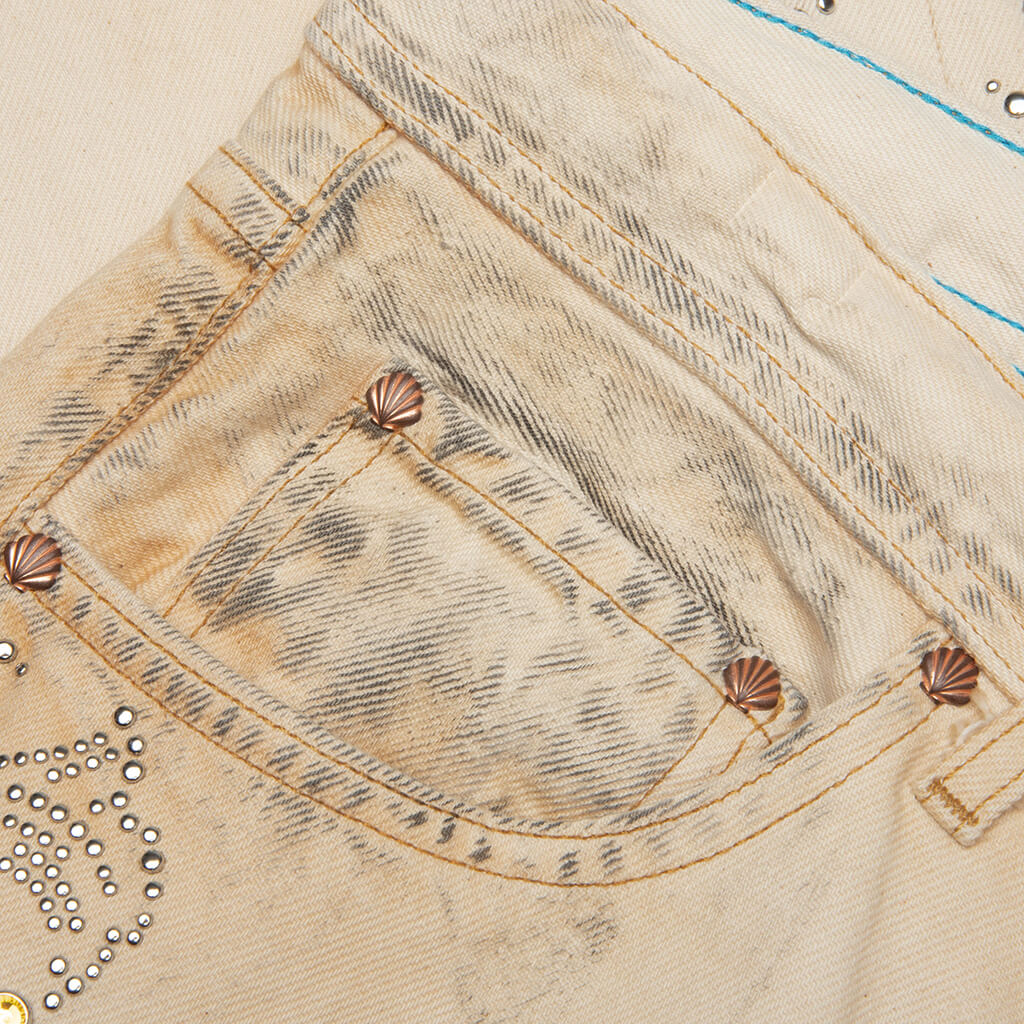 Denim with Chain Jean Dirty White
