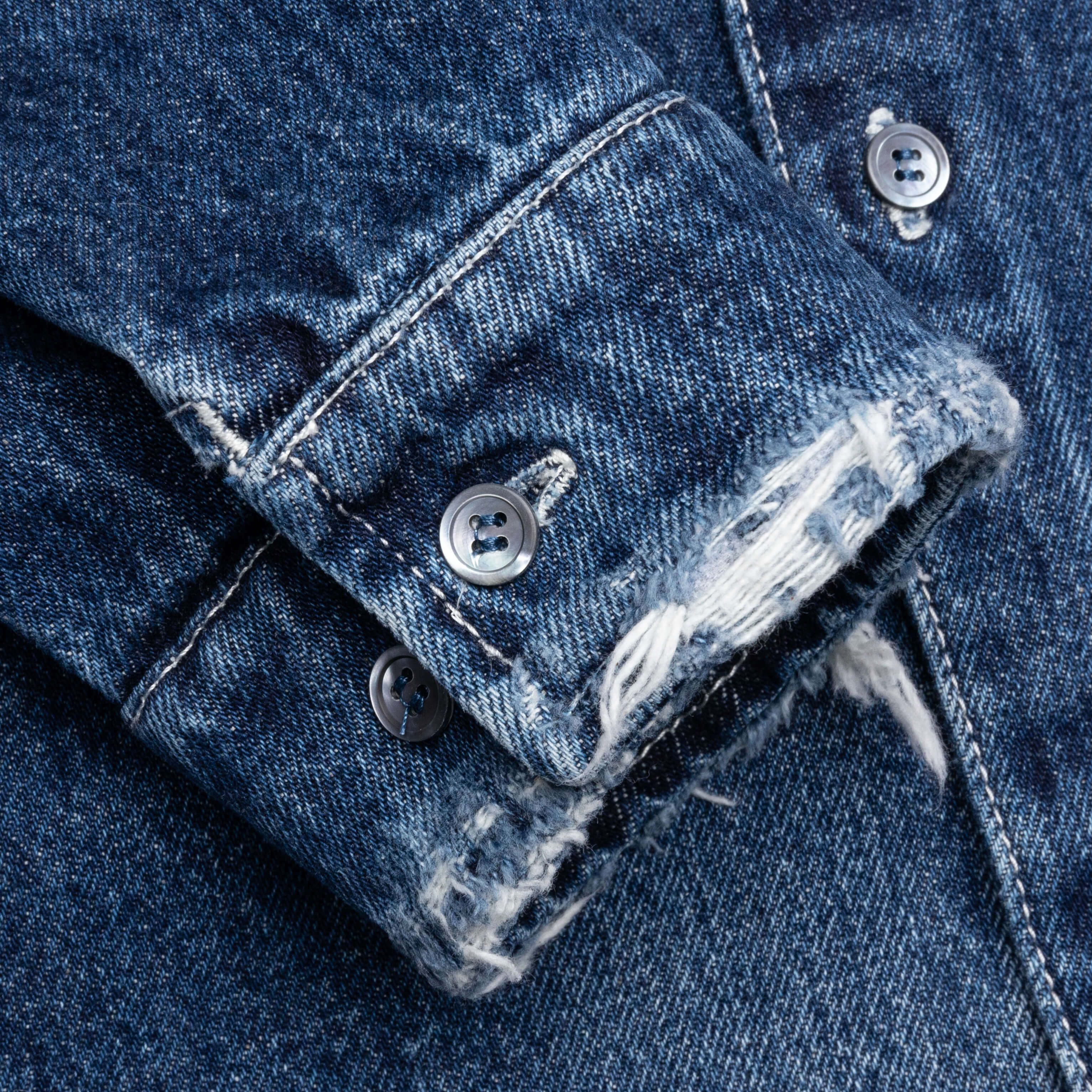Virgin Wool Shirt With Knitted Patches Deep Blue