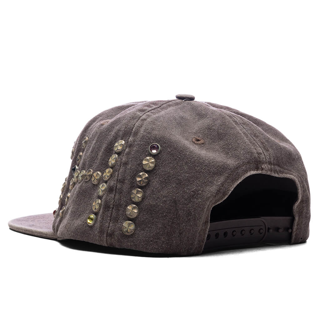 Studded Wrap Around Hat Brown