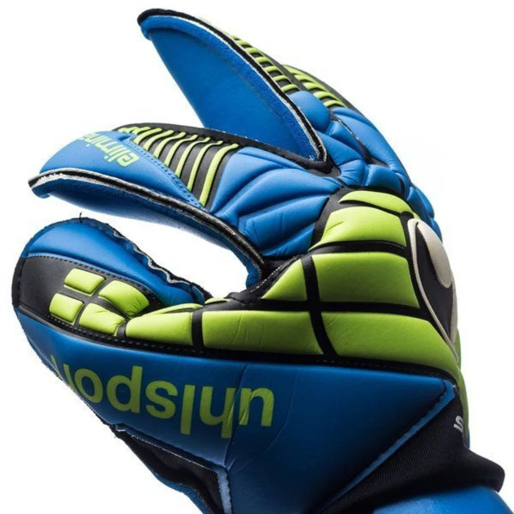 Uhlsport Eliminator Soft RF Competition Goalkeeper Gloves Black Blue Power Green