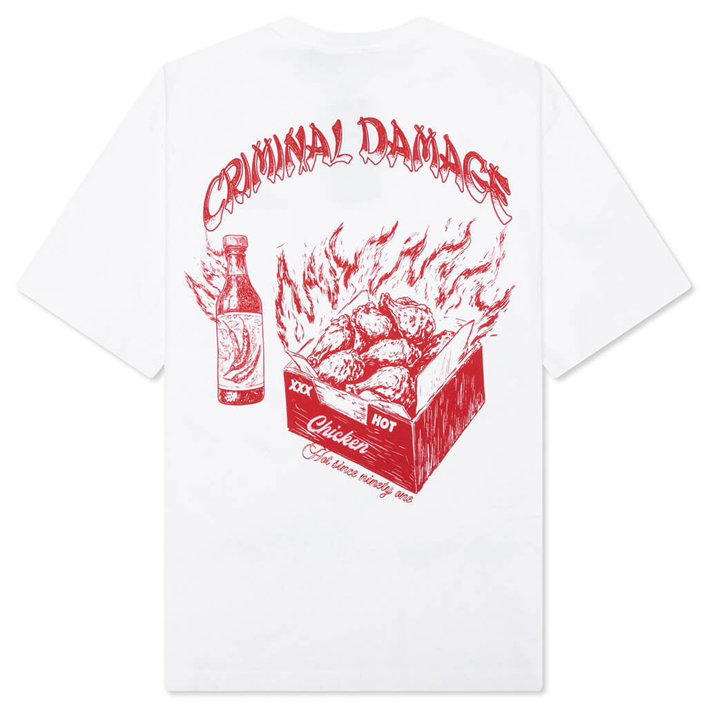 Hot Wings T Shirt Ecru Red