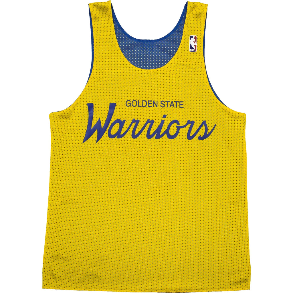 Golden State Warriors NBA Reversible Mesh Mens Jersey Blue Gold