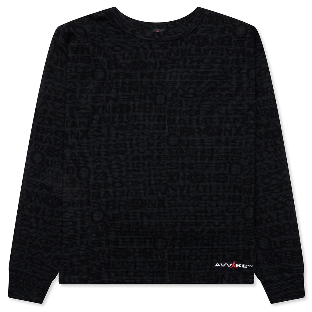 Jordan x Awake NY Thermal Long Sleeve Top Black White University Red