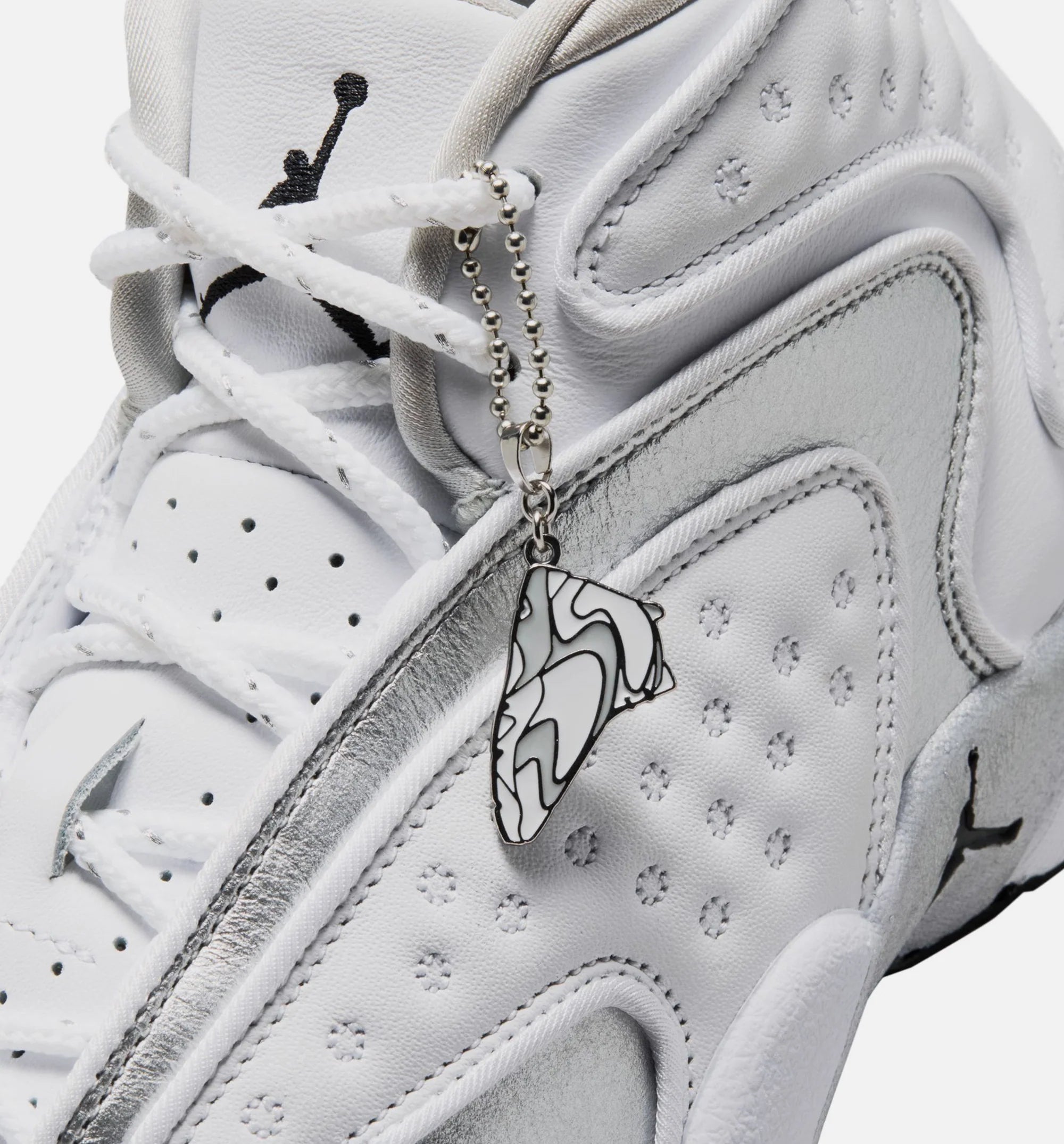 Air Jordan OG Womens Lifestyle Shoe White Black Metallic Silver