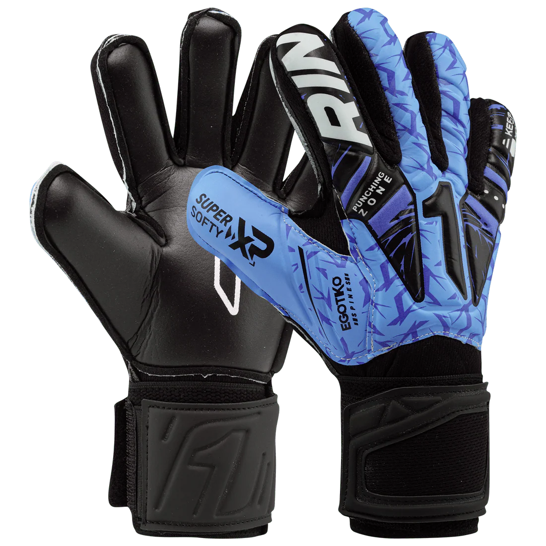 Rinat Egotiko Vengador Prime Spines Finger Protection Goalkeeper Glove Blue Black