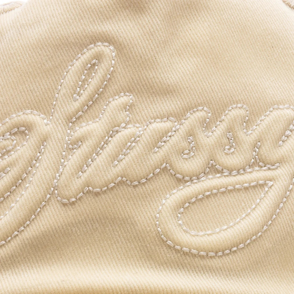 Waxed Cursive Stitch Snapback Trucker Sand