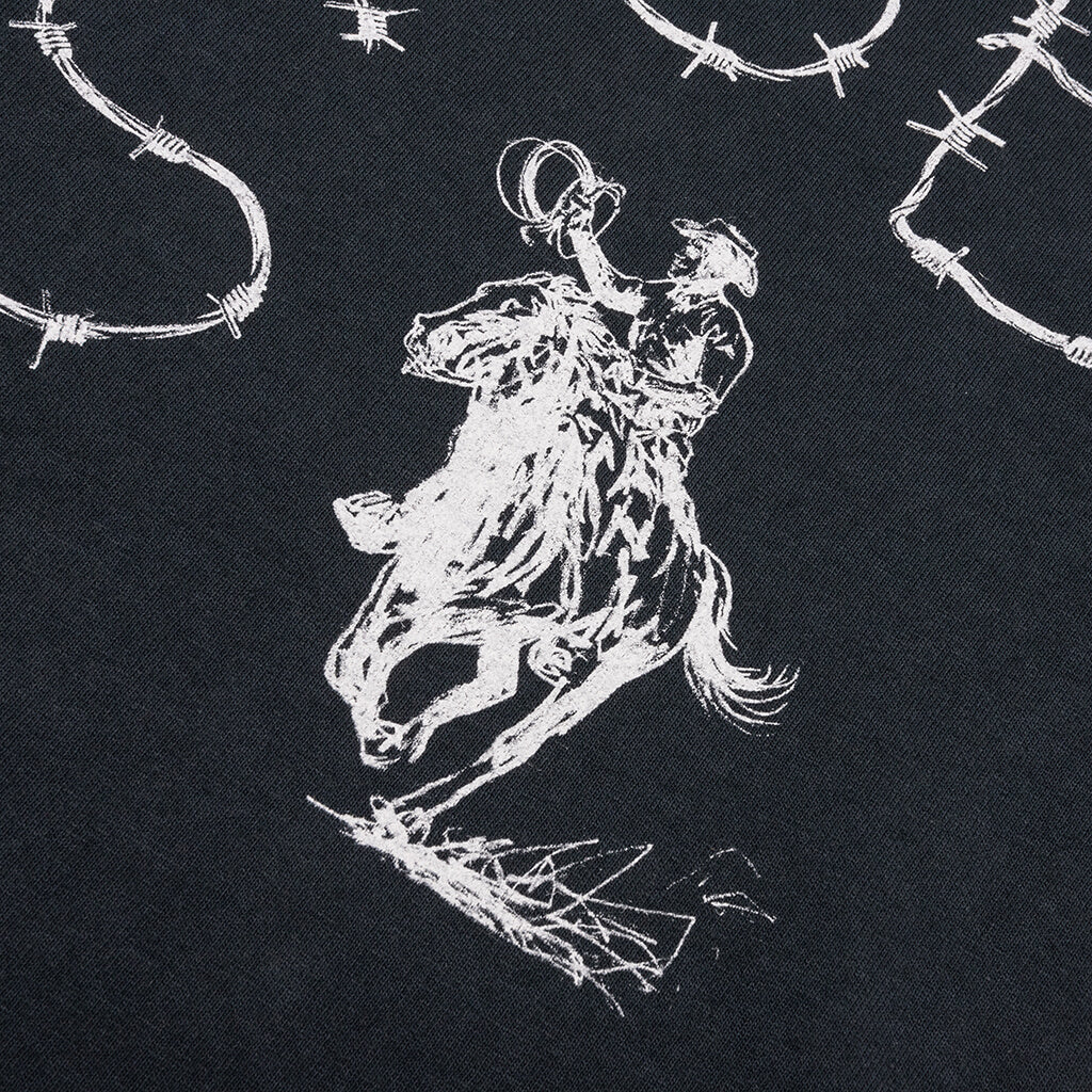 Barbed T Shirt Hard Washed Black
