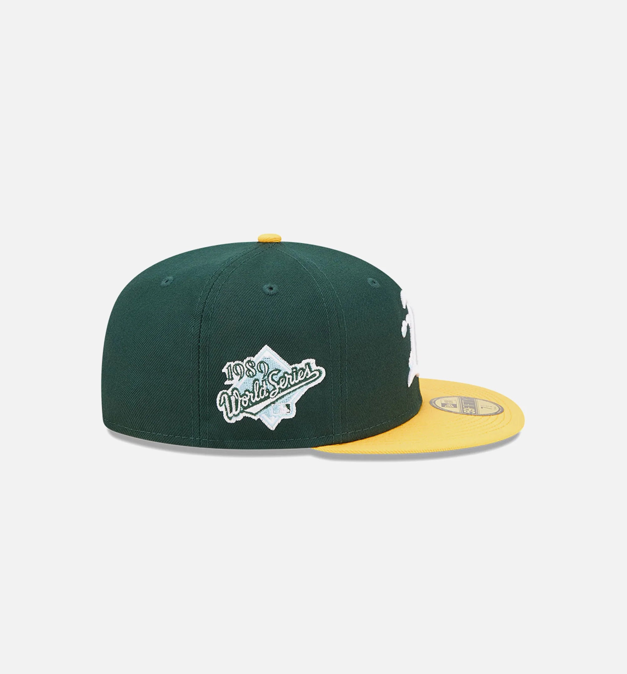 Oakland Athletics Comic Cloud 59FIFTY Fitted Cap Mens Hat Green Yellow