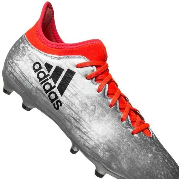 adidas Kids X 163 FG AG J Firm Ground Soccer Cleats Silver Red Black