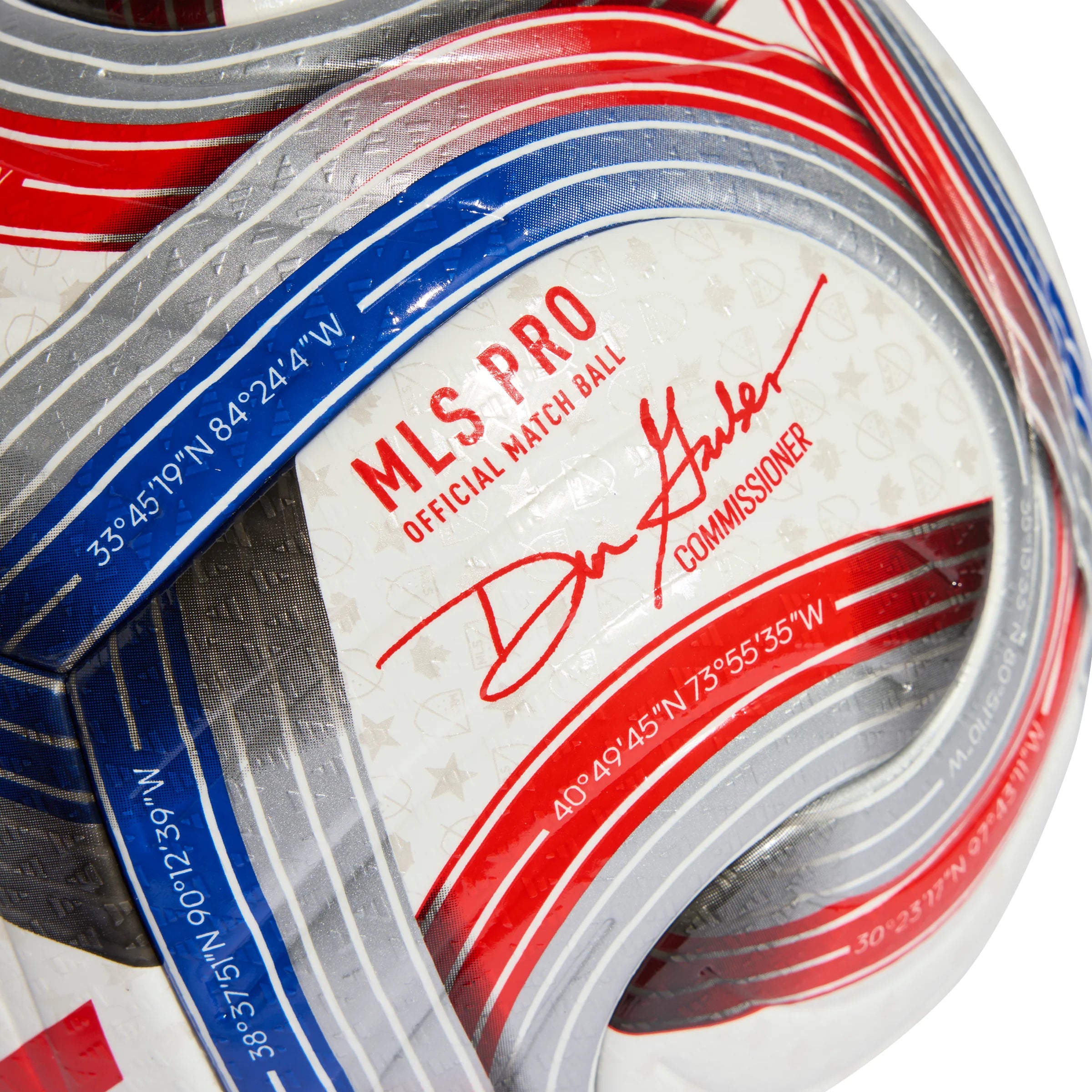 adidas 2026 Major League Soccer Pro Ball White Royal Blue Red Silver