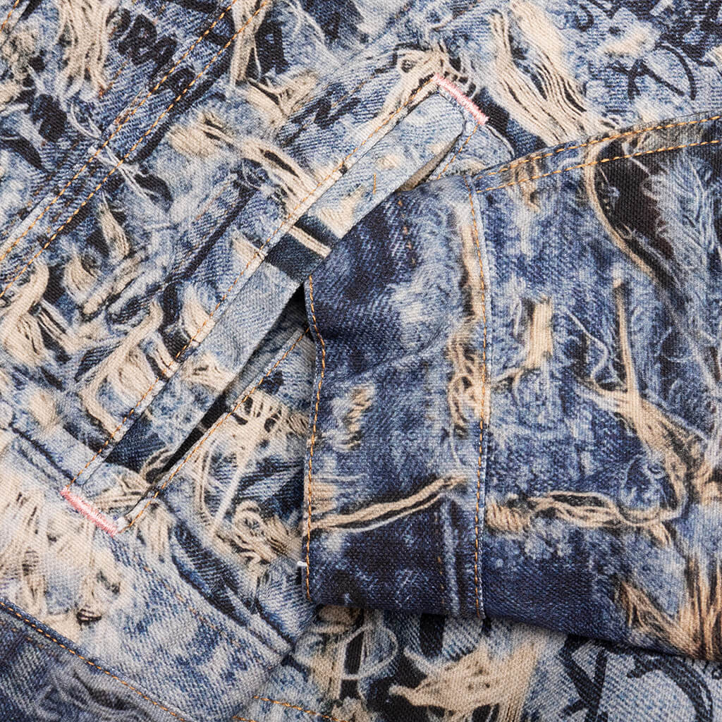 Scribble Denim Jacket Mid Blue