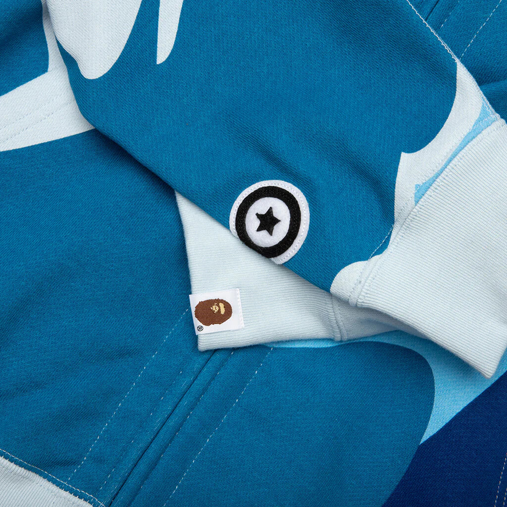 Mega ABC Camo Double Shark Relaxed Fit Full Zip Hoodie Blue