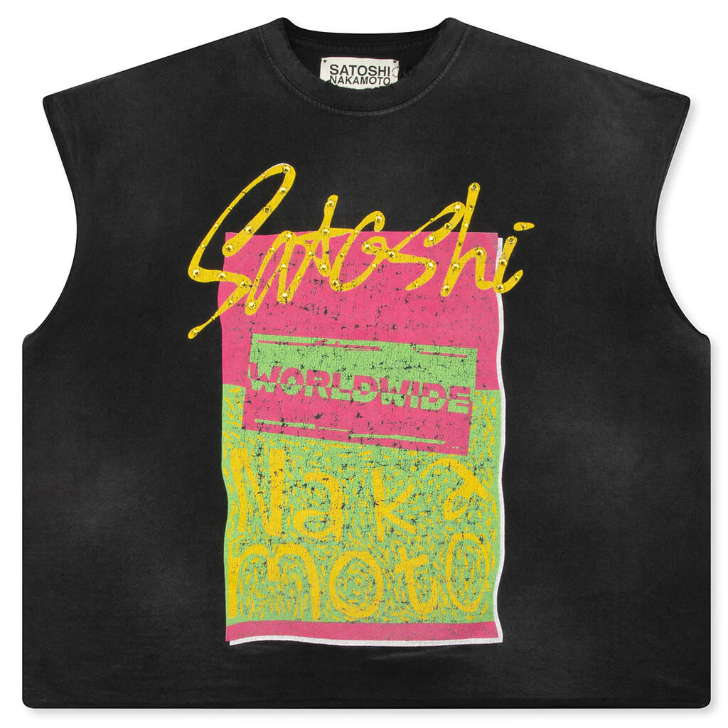 Worldwide Cut Off Tee Washed Black