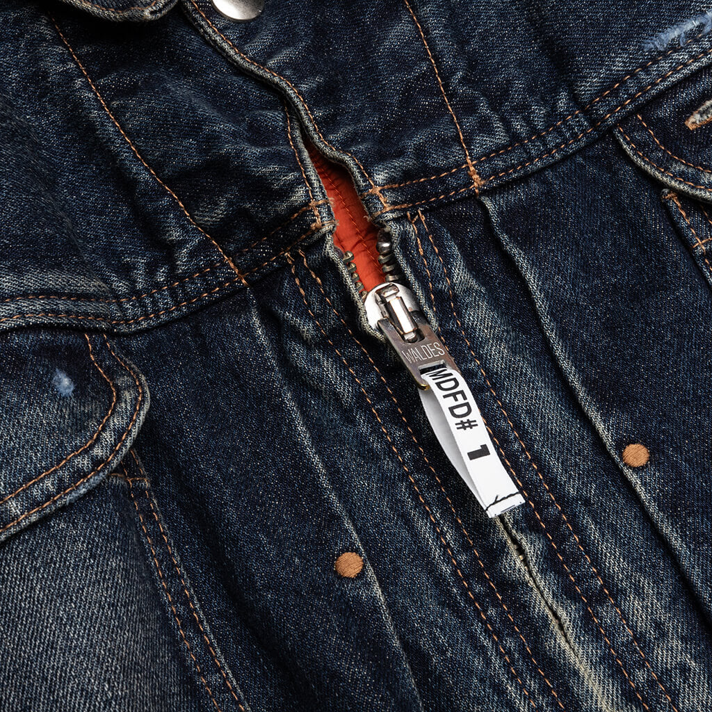 Flight Jacket Layered Denim Indigo
