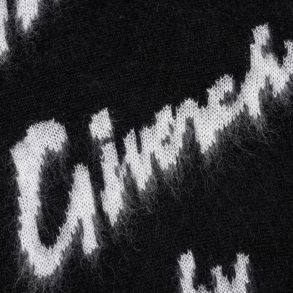 Intarsia Mohair and Wool Sweater Black White