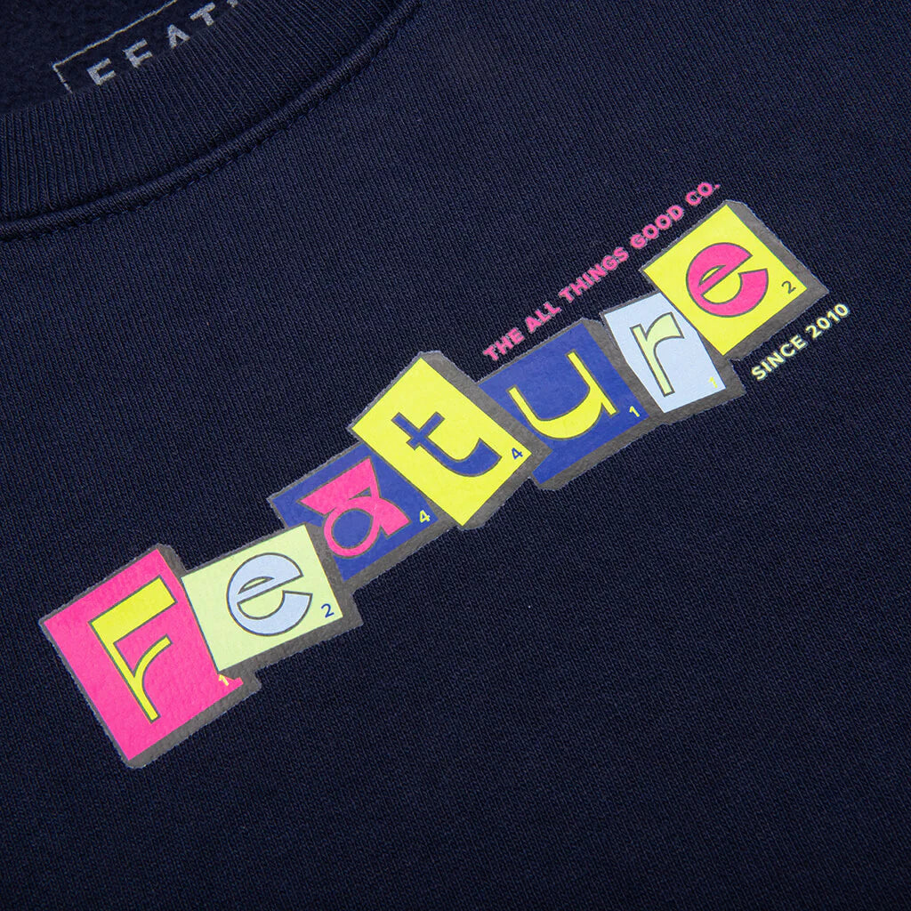 Kids Scrabble Crewneck Navy