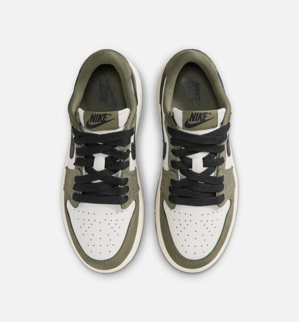 Air Jordan 1 Low OG Medium Olive And Summit White Preschool Lifestyle Shoe Medium Olive Black Summit White Sail