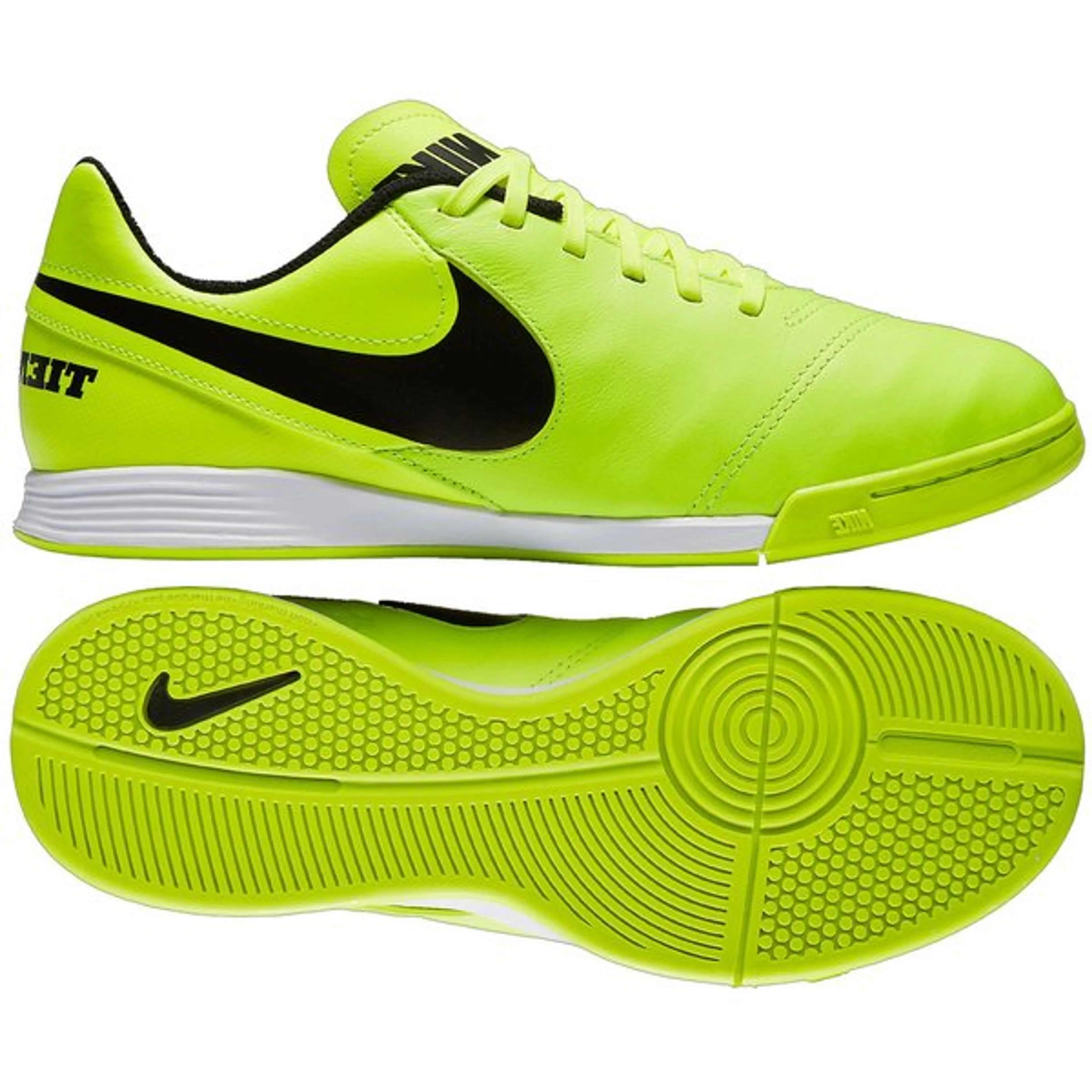 Nike JR Tiempo Legend IV IC Indoor Soccer Shoes Volt Black