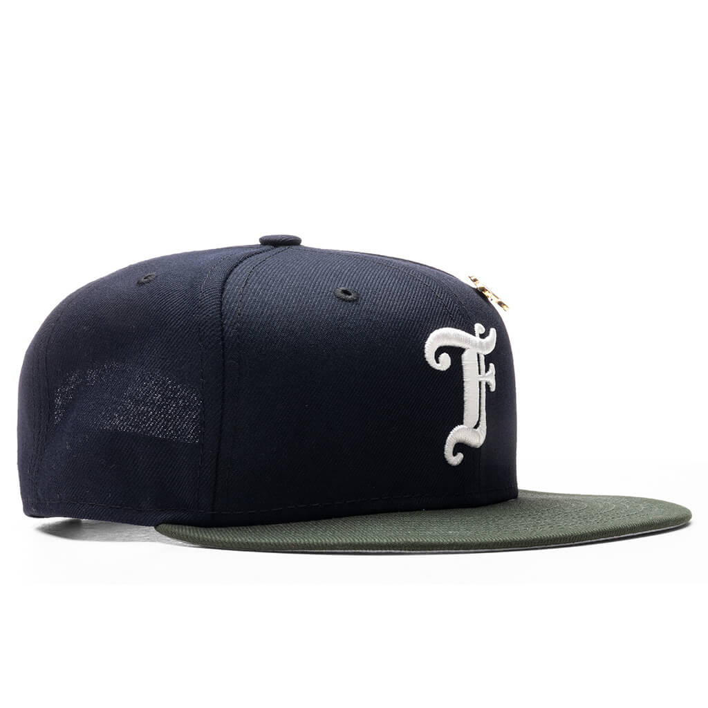 Feature x New Era Old English F Snapback Navy Seaweed