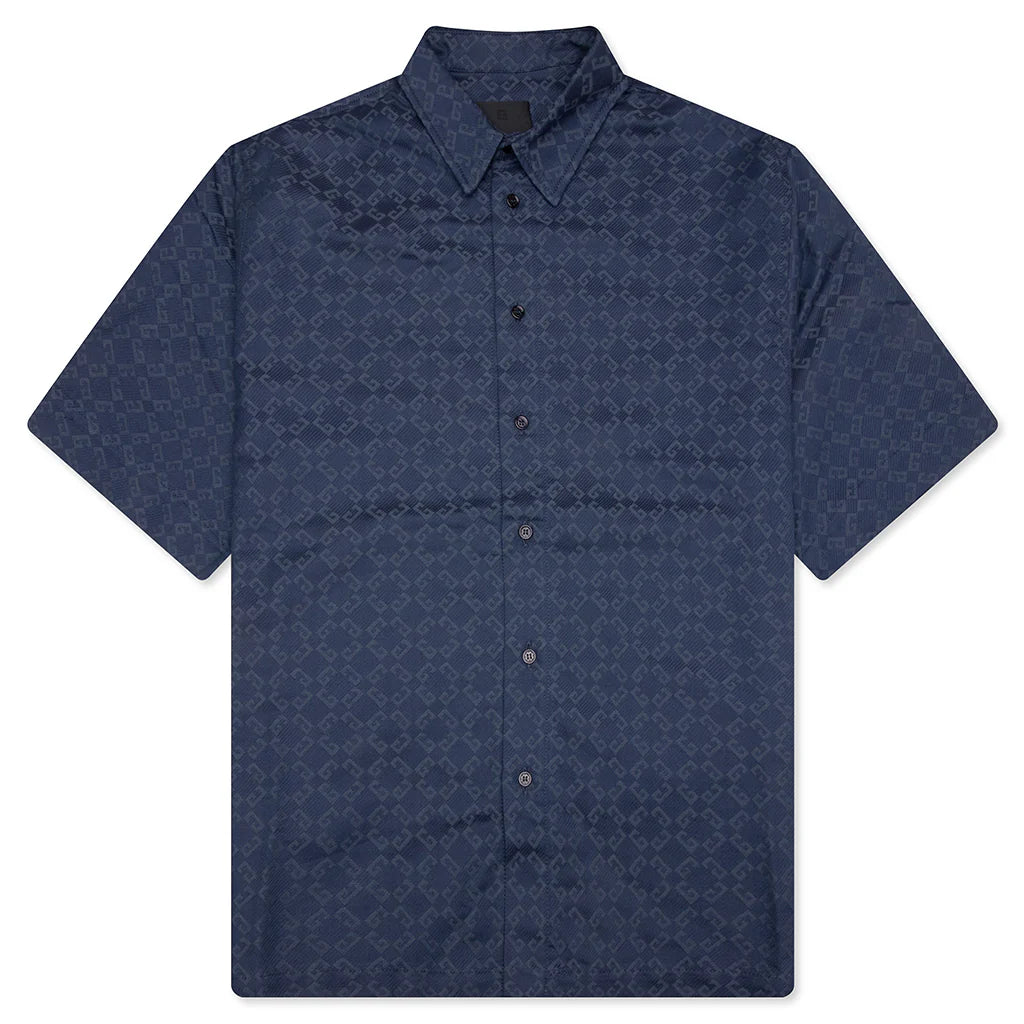 Shiny Monogram 72 Denim Shirt Grey Blue