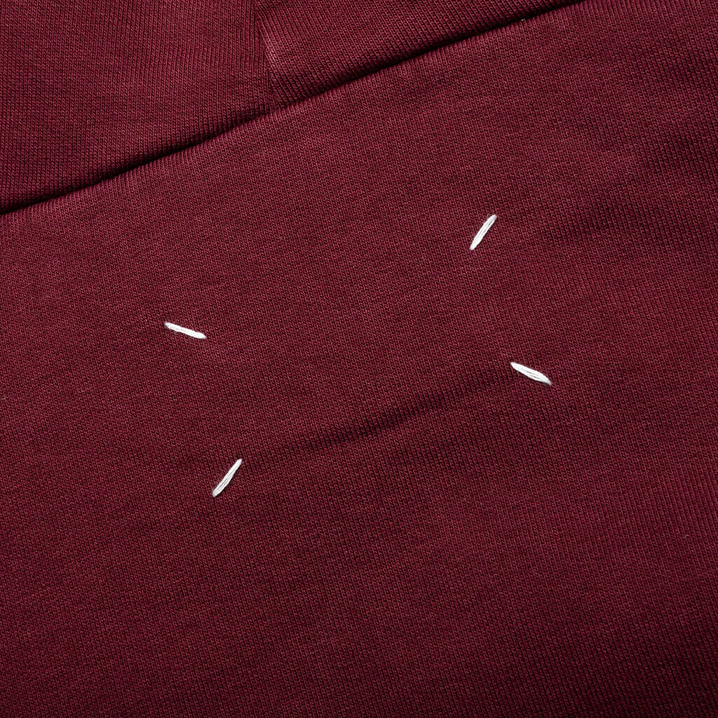 Logo Embroidered Long Sleeved Hoodie Burgundy