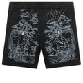 Wolf Print Board Shorts Black