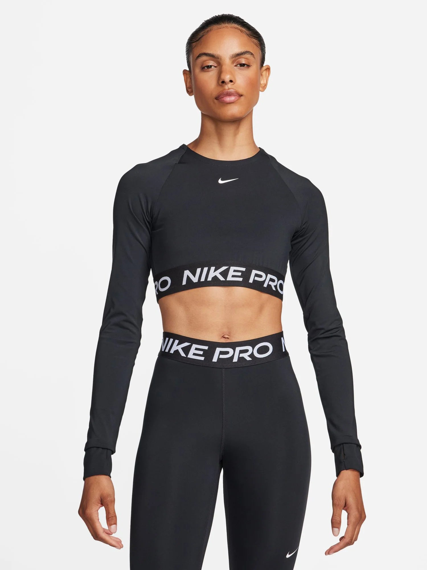 Nike Womens Pro 365 Dri FIT Cropped Long Sleeve Top