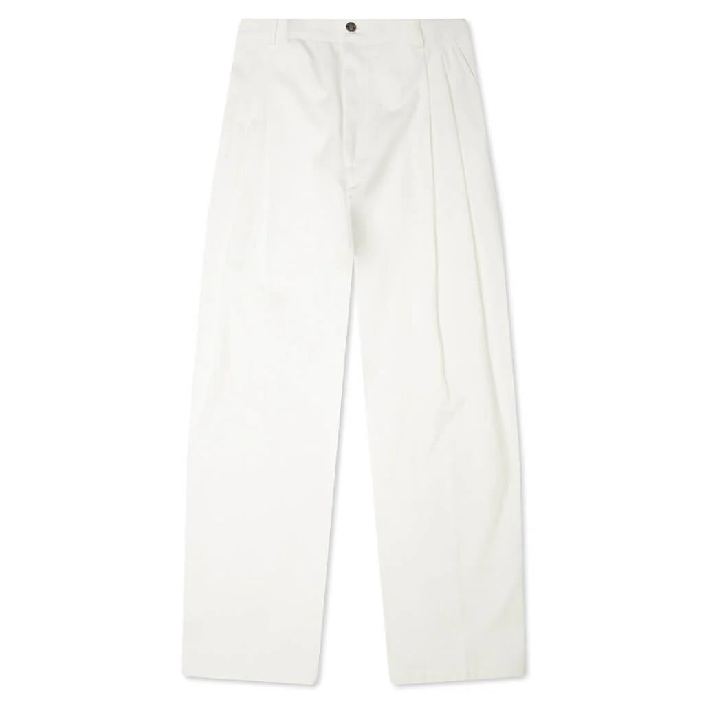 Double Pleat Trousers Ivory