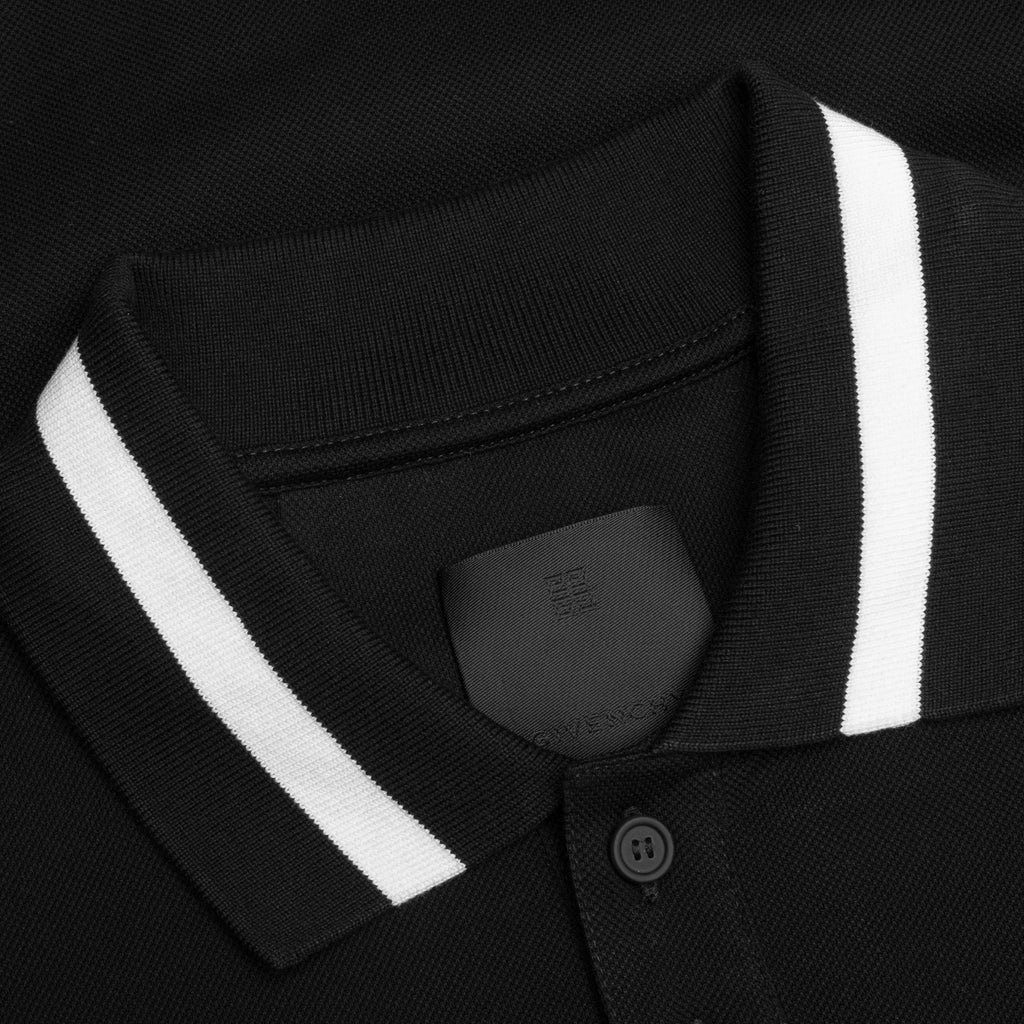 Crest Polo Shirt With Casual Pocket Black