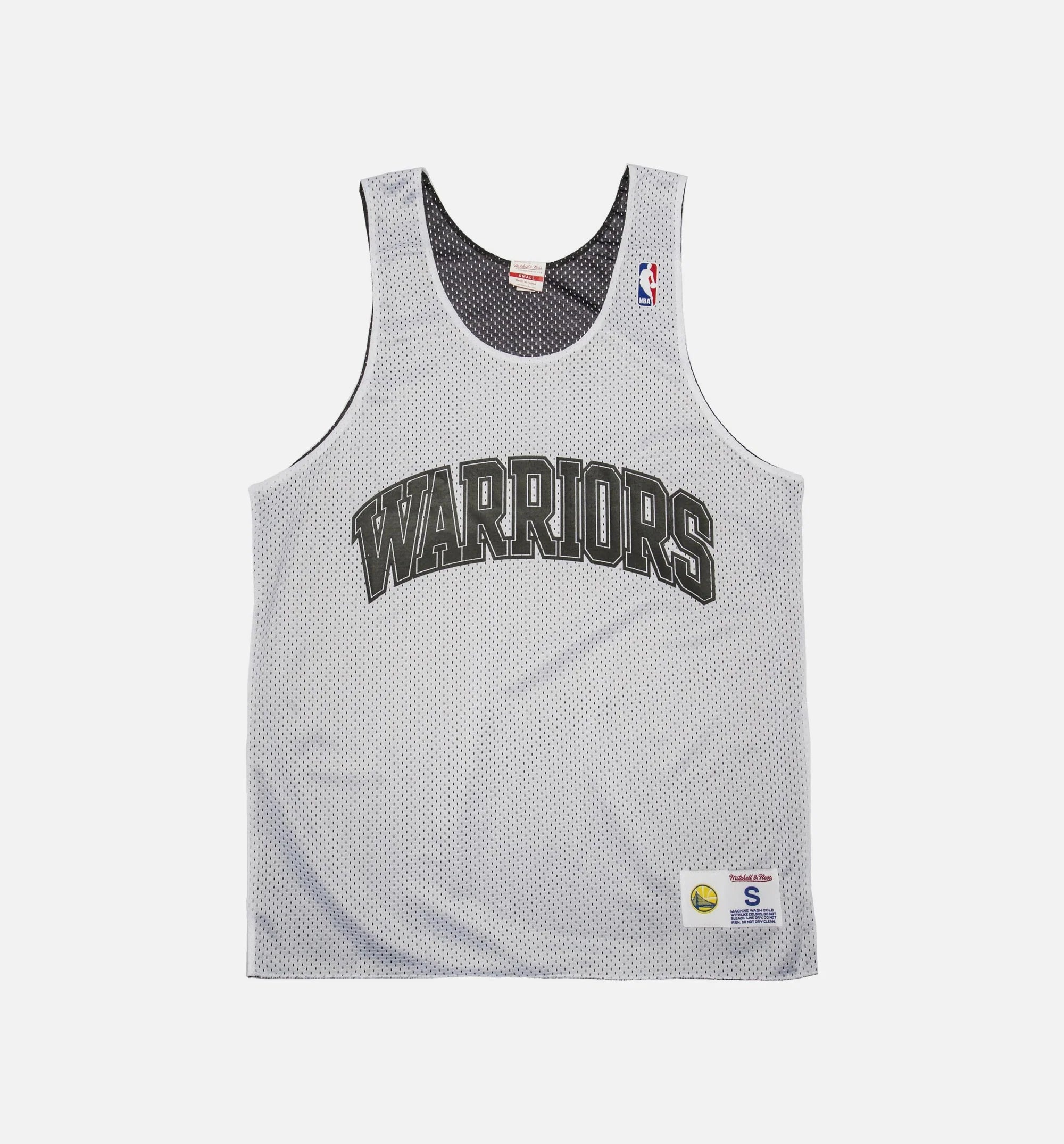 Golden State Warriors NBA Drop Step Reversible Jersey Mens White Black