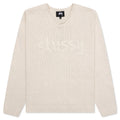 Roll V Neck Logo Sweater Natural