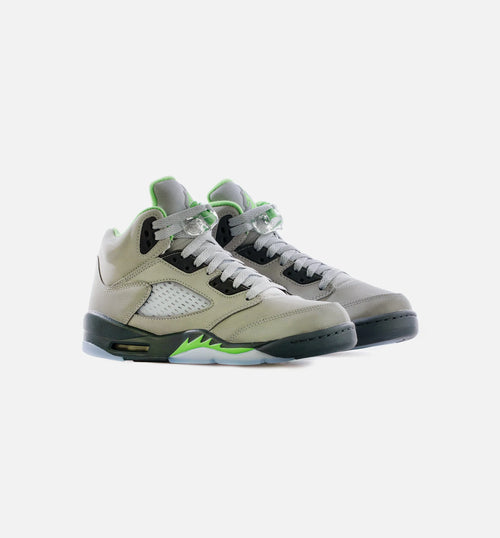 Air Jordan 5 Retro Green Bean Grade School Lifestyle Shoe Silver Green Free Shipping