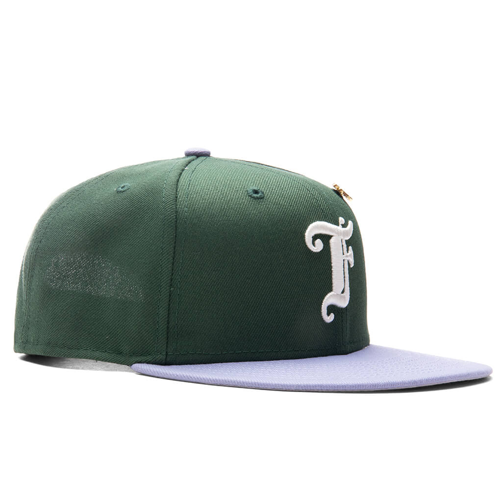 Feature x New Era Old English F Snapback Hat w Pin Cilantro Lavender